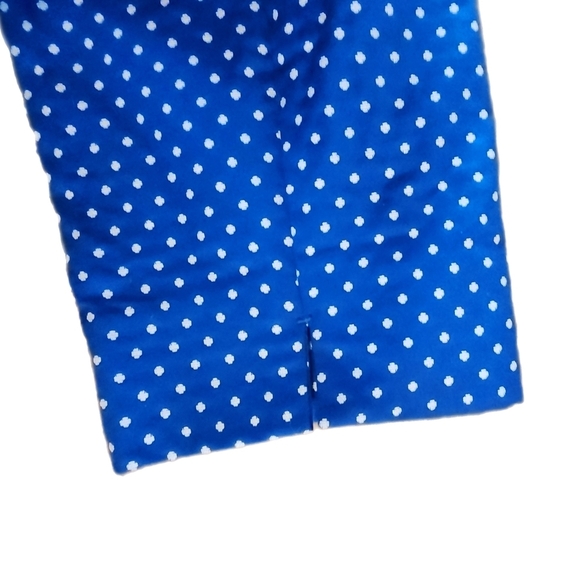 Talbots Women's Hampshire Preppy Curvy Crop Blue Polka Dot Size 2 - Picture 5 of 8